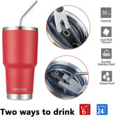 30 oz Red Stainless Steel Tumbler